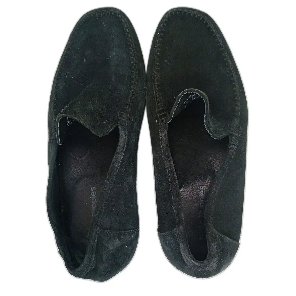 Hush Puppies Roadster Black Suede Loafers Mens 9 M Driving Mocs